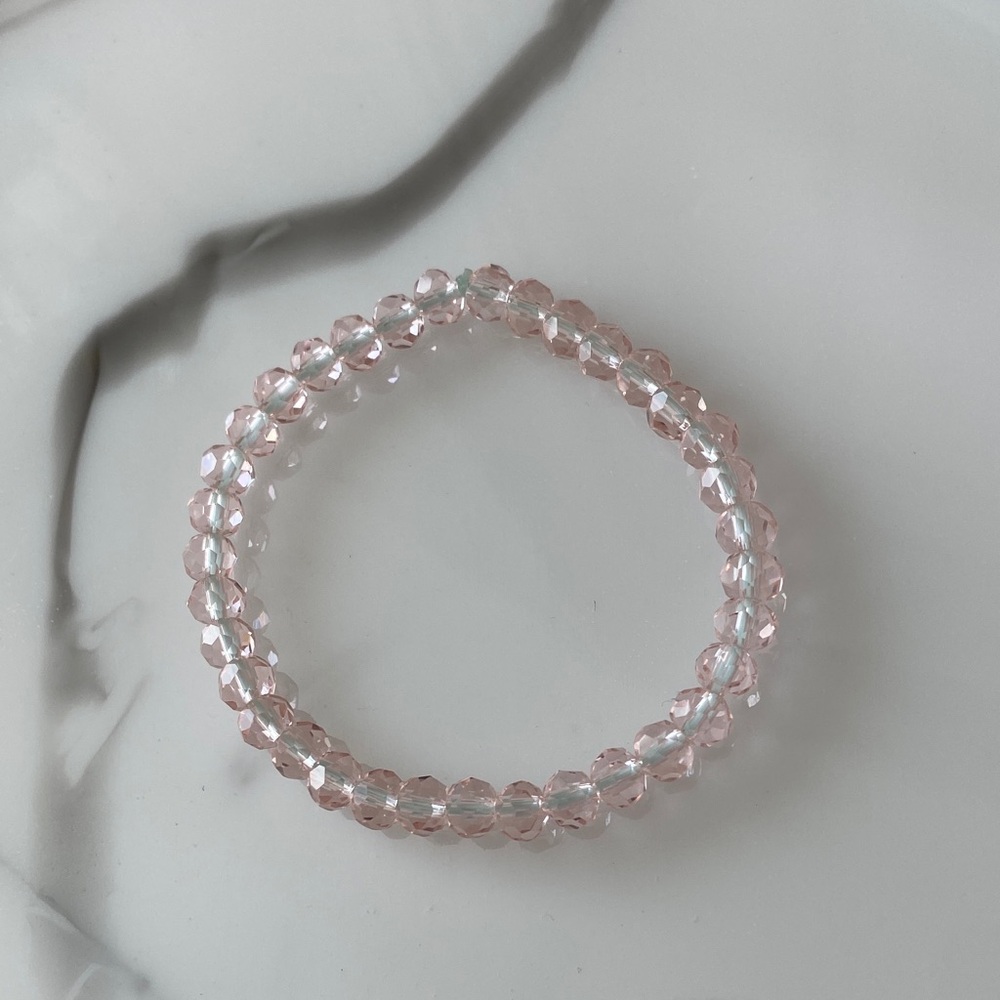Pink Crystal Bead Bracelet